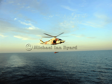 Robert being winched up